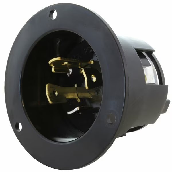 30-Amp 125/250-Volt L14-30P Power Input Inlet UL and C-UL Listed, Ac Works, Mfr#: ASINL1430P